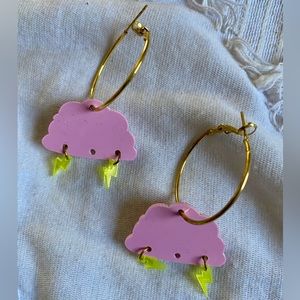 Pink Storm Cloud Earrings ⛈